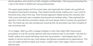 abortion in Bangalore at Bangalore Genesis Hospital, Bangalore Genesis Hospital Reviews