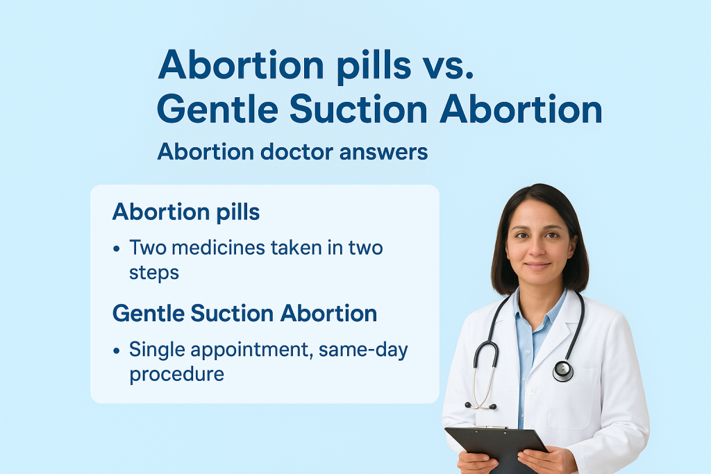 Suction abortion is better than abortion pills or MTP kits like Unwanted Kit by being safe, efficient, quick and painless.