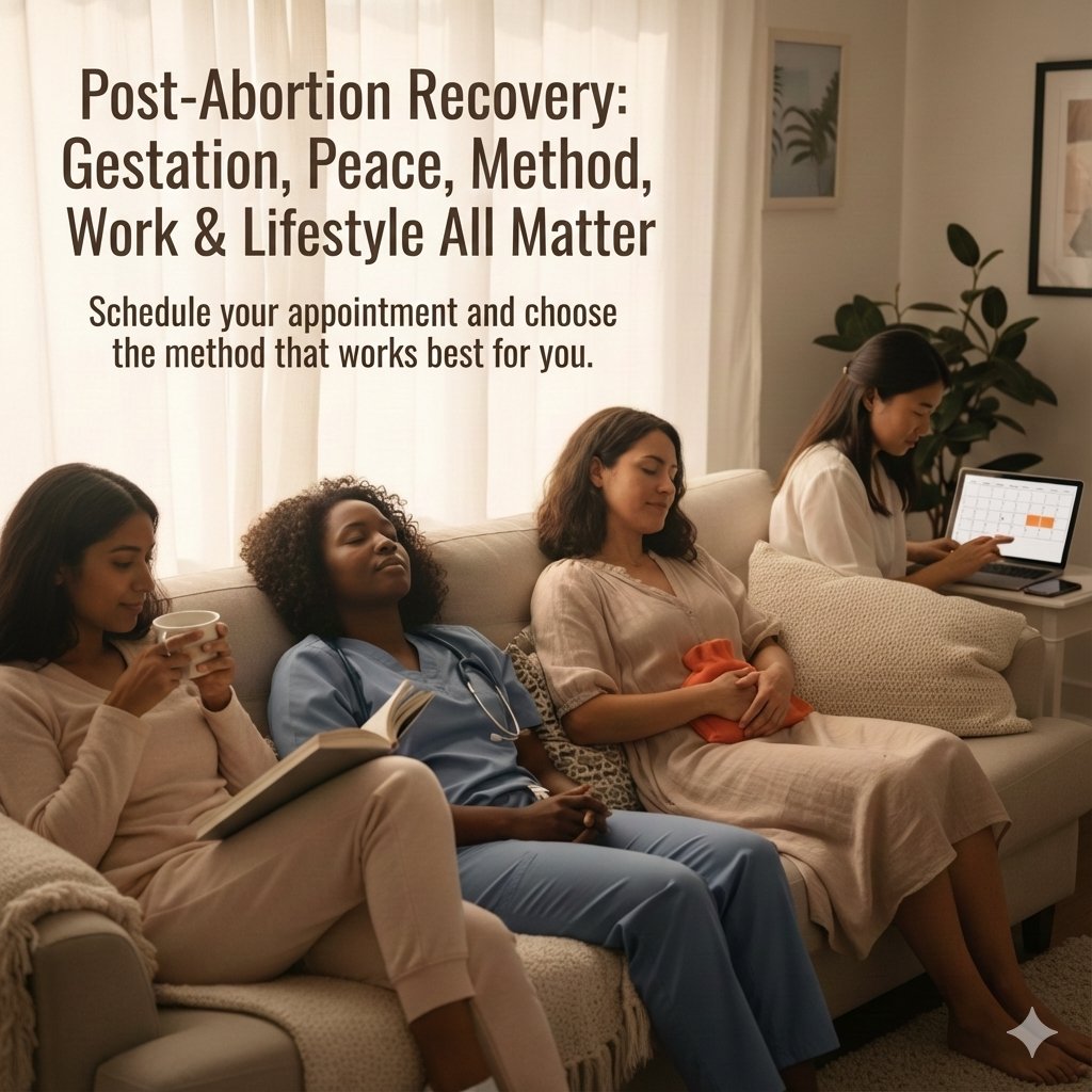 Post-abortion recovery is different for all women and even same women with different unwanted pregnancies or sometimes planned pregnancies